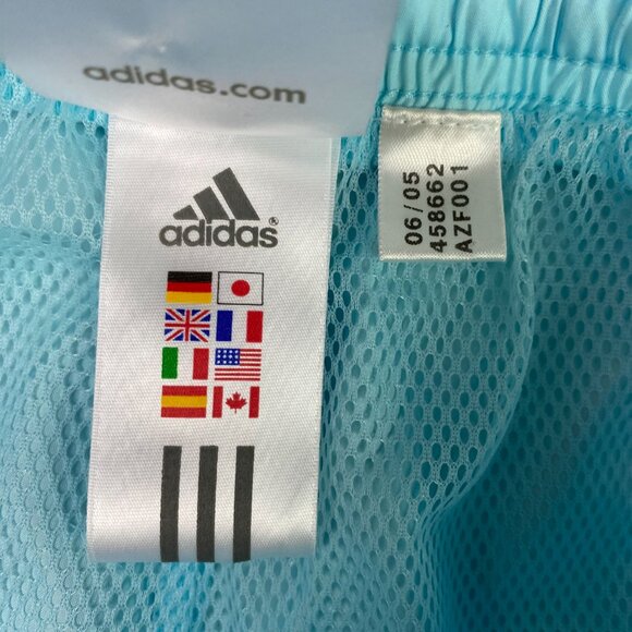NWOT Vintage Y2K Adidas Windbreaker Track Pants Women's Large Semi Blue Burst - Picture 11 of 16